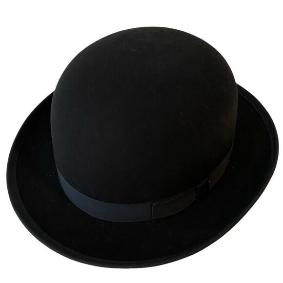 The Godfather Derby Black Hat 100% Wool in Men's Size Medium Made in USA - Picture 3 of 7